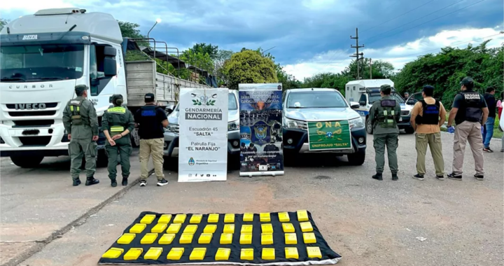 Detenidos con más de 41 kilos de cocaína