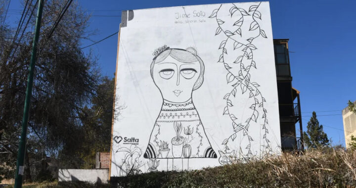 Arte urbano en Castañares: Jimena Soto Campos realizó su primer mural en gran escala