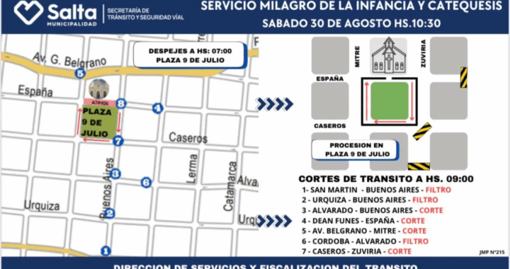 Mañana habrá dispositivos especiales de tránsito por celebraciones religiosas