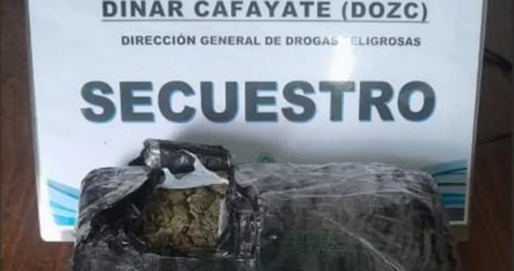 Detuvieron a una mujer con más de 2.300 dosis de droga en Cafayate