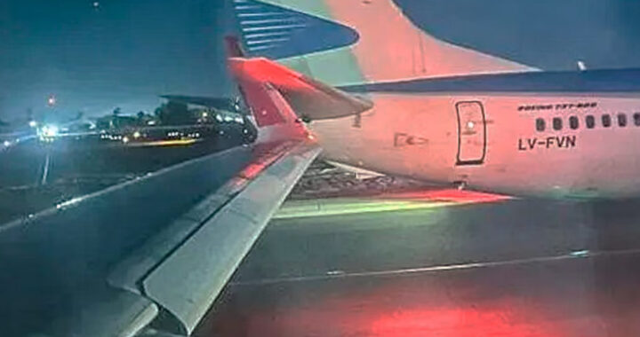 Un avión de LATAM chocó a otro de Aerolíneas Argentinas en aeropuerto de Santiago
