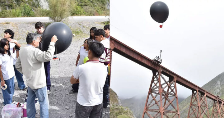Estudiantes salteños prueban un globo estratosférico en la Quebrada del Toro rumbo a un evento internacional