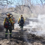 Continúa el operativo contra los incendios forestales en Cafayate: trabajan brigadistas y recursos aéreos y terrestres